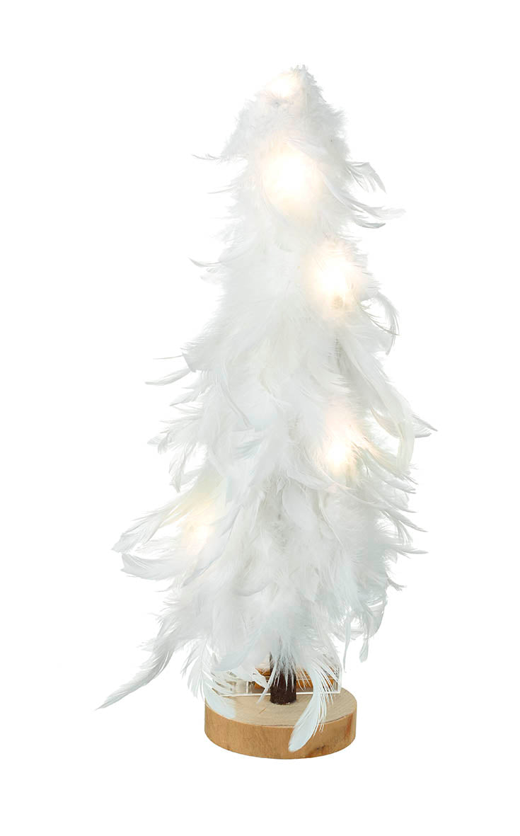 White Feather Tree With LED Lights