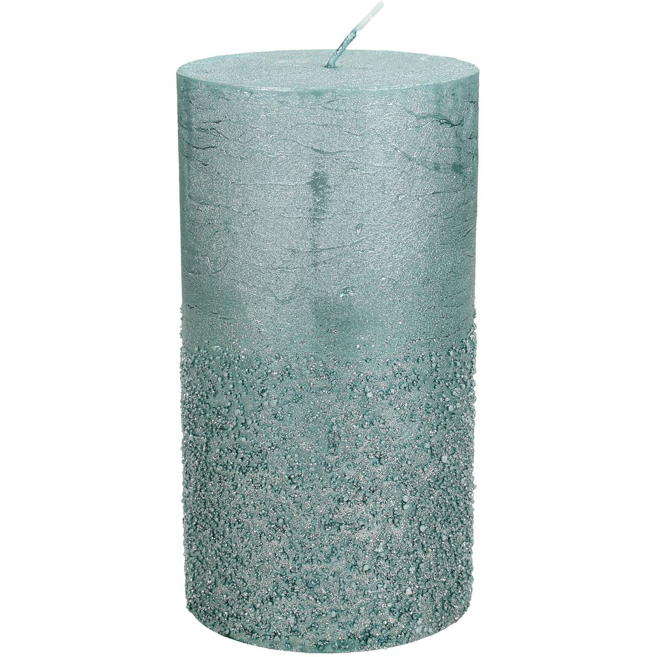 Libra Glitter Blue Pillar Candle 7x10cm