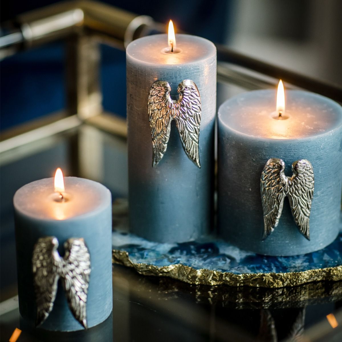 Set of Three Angel Wing Candle Pins