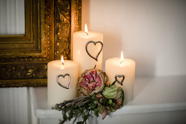 Set of Three Heart Candle Pins