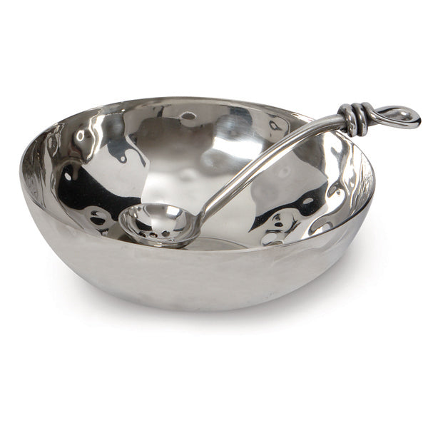 Olive Bowl & Polished Knot Spoon Set