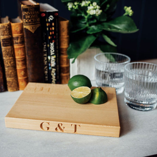 Wooden Chopping Board Small - 'G & T'