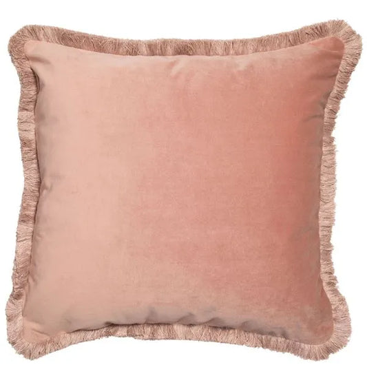 Velvet Fringe Blush Cushion