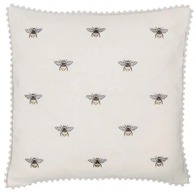 Embroidered Bee Cushion
