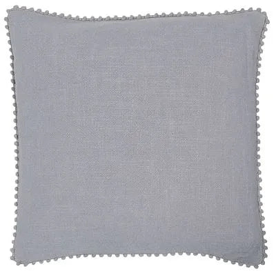 Linen Grey Pom Pom Cushion