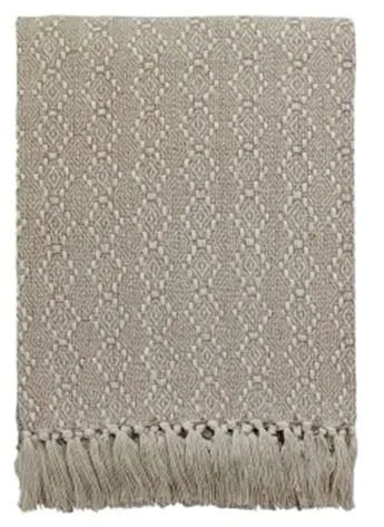 Textured Woven Taupe Throw